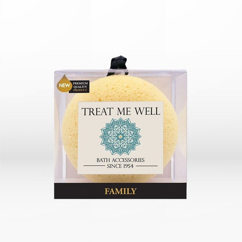 Treat Me Well Σφουγγάρι Family Small Round Yellow (Σφουγγάρι Μπάνιου για όλη την Οικογένεια)