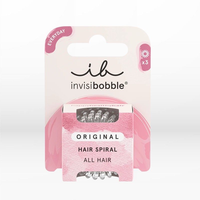 Invisibobble Original Crystal Clear All Hair Types Λαστιχάκια Μαλλιών (3 τεμάχια)