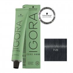 Schwarzkopf Professional Igora Zero AMM 7-21 Ξανθό Μεσαίο Φυμέ Σαντρέ 60ml