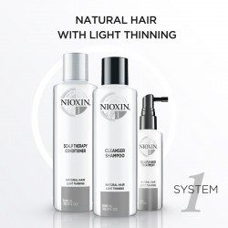 Nioxin Loyalty Kit 1 for Natural Hair, Light Thinning (Shampoo 300ml, Conditioner 300ml, Treatment 100ml)