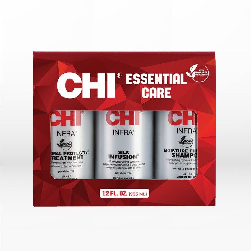 CHI Infra Essenstial Care Kit (Shampoo 355ml, Treatment 355ml, Silk Infusion 355ml)