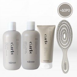 Kyana Evozen Curls Trio (Co-Wash 300ml, Shampoo 300ml & Mask 200ml) ΔΩΡΟ Βούρτσα