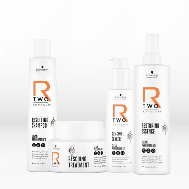 Schwarzkopf Professional R-Two Bonacure Resetting Kit (Essence 400ml, Shampoo 250ml, Treatment 200ml, Sealer 145ml)