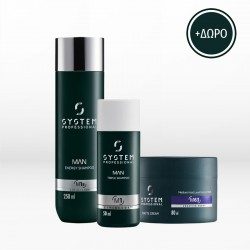 System Professional Man Set για Όλους τους τύπους (Energy Shampoo 250ml & Matte Cream 80ml) ΔΩΡΟ travel size shampoo 50ml