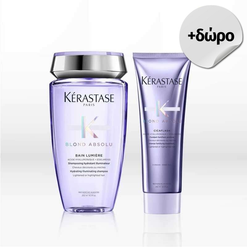 Kérastase Blond Absolu Set 2 (Bain Lumiere 250ml & Cicaflash Θεραπεία 250ml) Δώρο Πετσέτα Μαλλιών