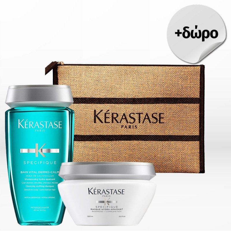 Kérastase Spécifique Set for sensitive scalp and oily hair (Shampoo Dermocalm 250ml & Mask 200ml)