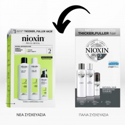 Nioxin System 2 Loyalty Kit Natural Hair, Progressed Thinning (Shampoo 300ml, Conditioner 300ml, Treatment 100ml)