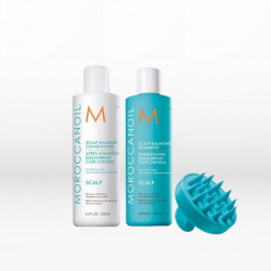 Moroccanoil Scalp Care Trio (Shampoo 70ml, Conditioner 70ml, Scalp Brush)