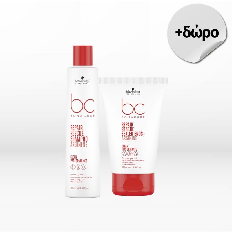 Schwarzkopf Professional Bc Bonacure Repair Rescue Set (Shampoo 250ml, Sealed Ends+ 100ml)