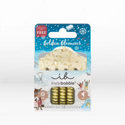 Invisibobble Apres Ski Collection Golden Glamour Set (Spiral x3 pcs & Claw x1 pc)