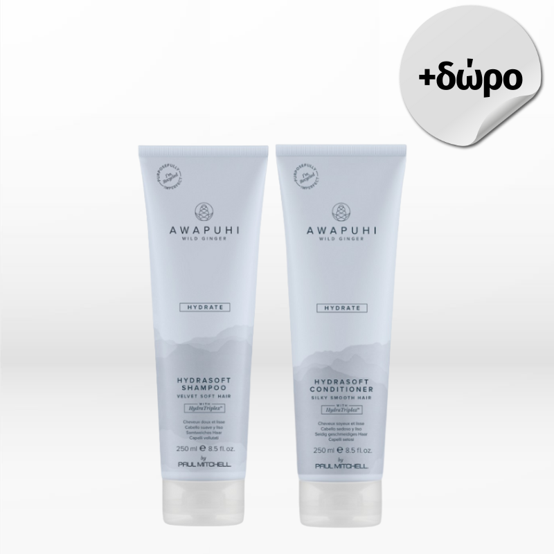 Paul Mitchell Awapuhi Wild Ginger Hydrate Hydrasoft Set (Shampoo 250ml & Conditioner 250ml) ΔΩΡΟ Θερμός