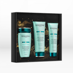 Kerastase Resistance Fondant Holiday Set for Damaged Hair (Shampoo 250ml, Conditioner 200ml, Thermique 150ml)