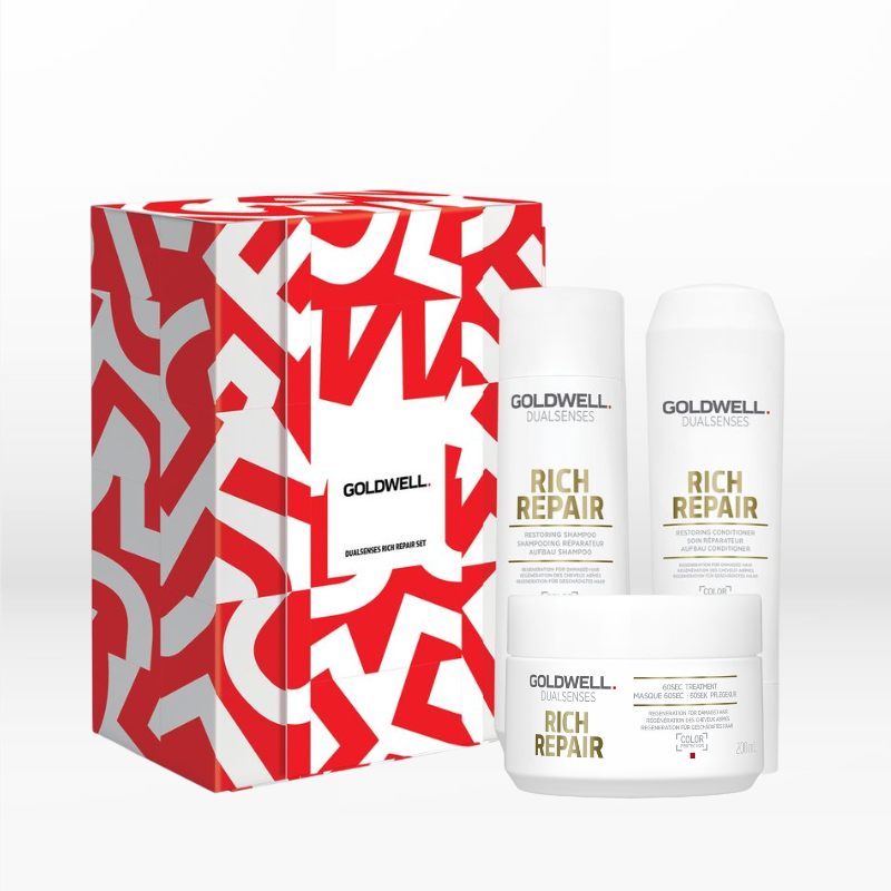 Goldwell Dualsenses Rich Repair Set (Shampoo 250ml, Conditioner 200ml, Treatment 200ml)