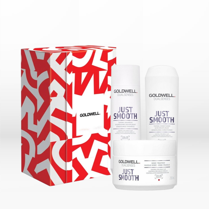 Goldwell Dualsenses Just Smooth Set (Shampoo 250ml, Conditioner 200ml, Treatment 200ml)