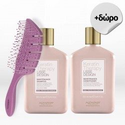 Alfaparf Milano Lisse Design Keratin Therapy Maintenance Kit (Shampoo 250ml, Conditioner 250ml) FREE Brush