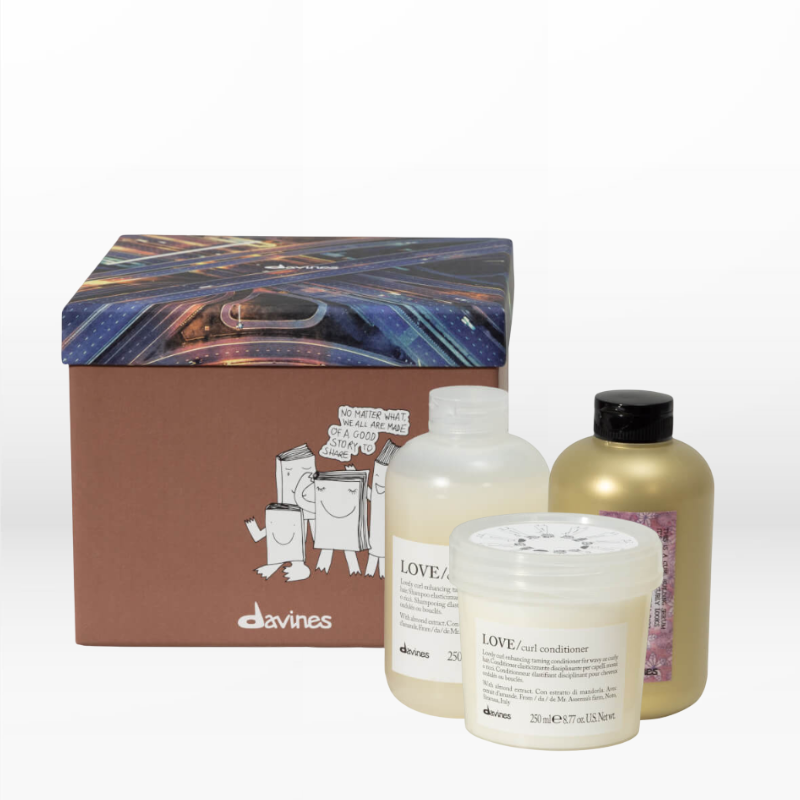 Davines Love Curl Kit (Shampoo 250ml, Conditioner 250ml, Serum 250ml)