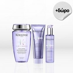 Kérastase Blond Absolu Trio For Blonde (Bain Lumiere 250ml, Cicaflash 250ml, Cicaplasme 150ml) FREE Brush