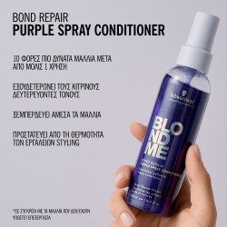 Schwarzkopf Professional BlondMe Bond Repair Purple Trio (Shampoo 300ml, Mask 200ml, Spray Conditioner 150ml)
