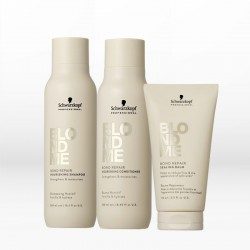 Schwarzkopf Professional BlondMe Bond Repair Nourishing Trio (Shampoo 300ml, Conditioner 250ml, Balm 75ml)