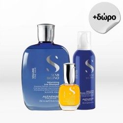 Alfaparf Milano Semi Di Lino Volumizing Duo (Shampoo 250ml & Mousse Conditioner 200ml) FREE Cristalli Liquidi The Original 15ml