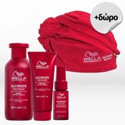 Wella Professionals Ultimate Repair Trio (Σαμπουάν 250ml, Conditioner 200ml, Miracle Rescue 30ml) ΔΩΡΟ Hair Turban