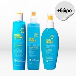 Milk Shake Sun & More Trio (All Over Shampoo 250ml, Leave in Conditioner 250ml, Milk 140ml) FREE Beach Bag