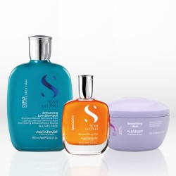 Alfaparf Milano Semi di Lino Smooth Curls Trio (Shampoo 250ml, Mask 200ml, Oil 100ml)