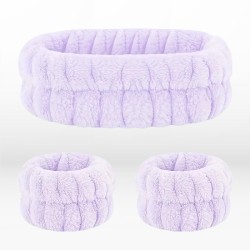 Treat Me Well Waterproof Wrist Cuffs & Handband Purple (3 items)