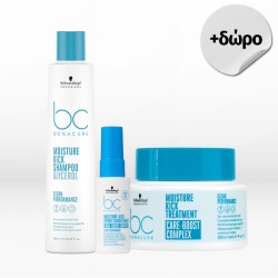 Schwarzkopf Professional Bc Bonacure Moisture Kick Set (Shampoo 250ml, Mask 200ml) FREE Spray Conditioner 50ml