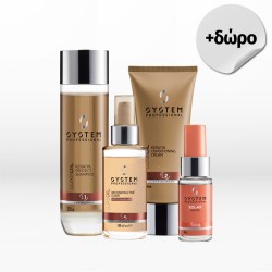 System Professional LuxeOil Keratin Protect Trio (Shampoo 250ml, Conditioner 200ml, Έλαιο 100ml) ΔΩΡΟ Sun Oil 30ml