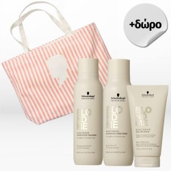 Schwarzkopf Professional BlondMe Bond Repair Nourishing Trio (Shampoo 300ml, Conditioner 250ml, Balm 75ml) FREE Shopper Bag
