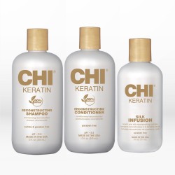 CHI Keratin Ultimate Σετ (Σαμπουάν 355ml, Γαλάκτωμα 355ml, Silk Infusion 177ml)
