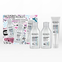 Redken Acidic Bonding Concentrate Xmas Gift Set (Shampoo 300ml, Conditioner 300ml, Leave-In Treatment 150ml)