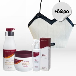 Mon Platin Black Caviar Total Repair Trio (Shampoo 500ml, Mask 250ml, 12 in 1 Cream 125ml) FREE Tote Bag