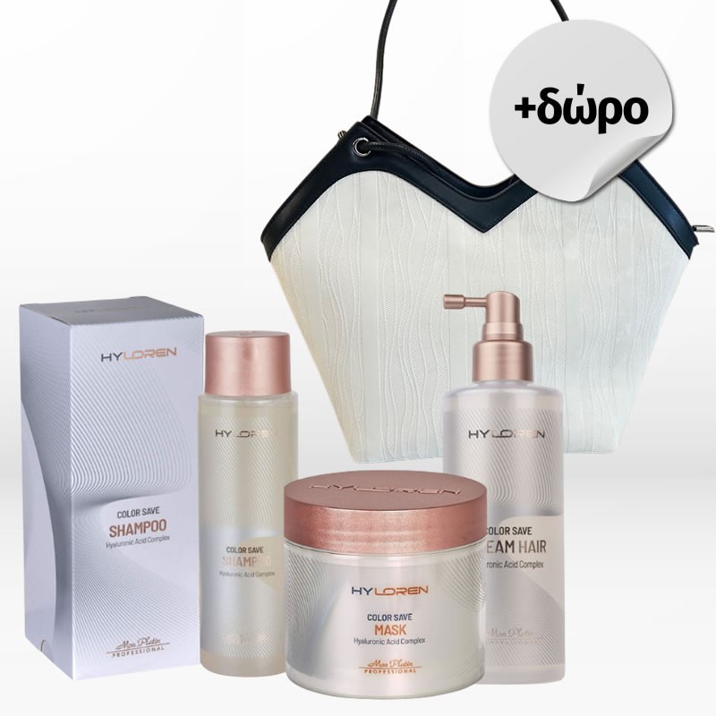 Mon Platin Hyloren Color Save Trio (Shampoo and Mask 500ml, Hair Spray 250ml) FREE Tote Bag