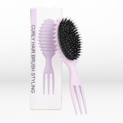SalonTech Curly Hair Styling Brush Double Purple
