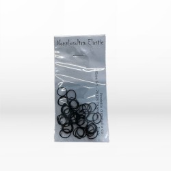 Farcom Professional Black Rubber Elastics For Braids (50pcs)