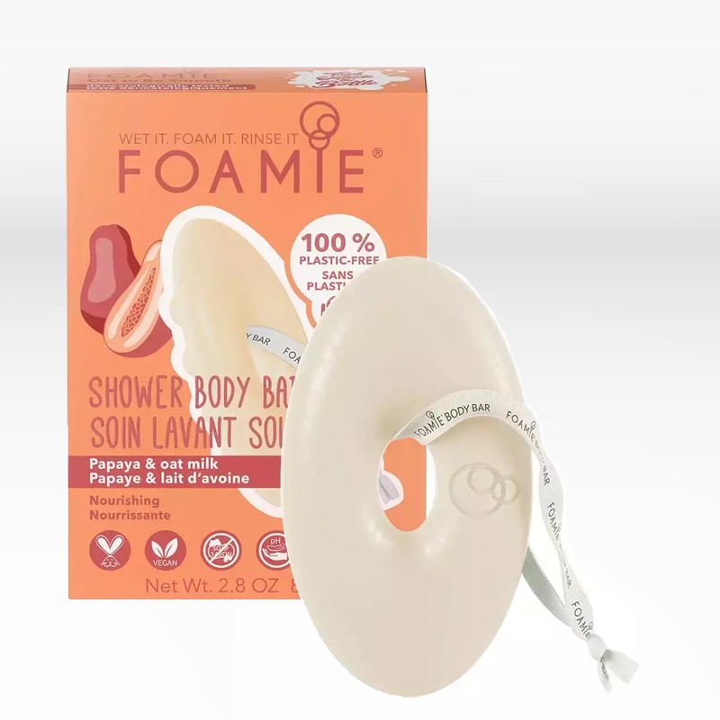 Foamie Shower Body Bar Papaya and Oat Milk Shower 80gr