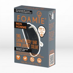 Foamie Men 3in1 Shower Body Bar Charcoal, Rosewood & Tonka Bean 90gr