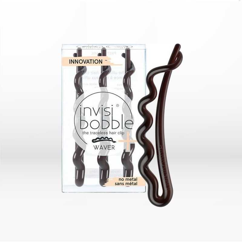 Invisibobble Waver Plus Pretty Dark Hair Clips (3 pieces)