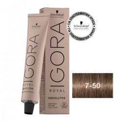 Schwarzkopf Professional Igora Royal Absolutes 7-50 Ξανθό Χρυσό Φυσικό 60ml