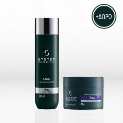 System Professional Man Set για Όλους τους τύπους (Energy Shampoo 250ml & Matte Cream 80ml) ΔΩΡΟ travel size shampoo 50ml