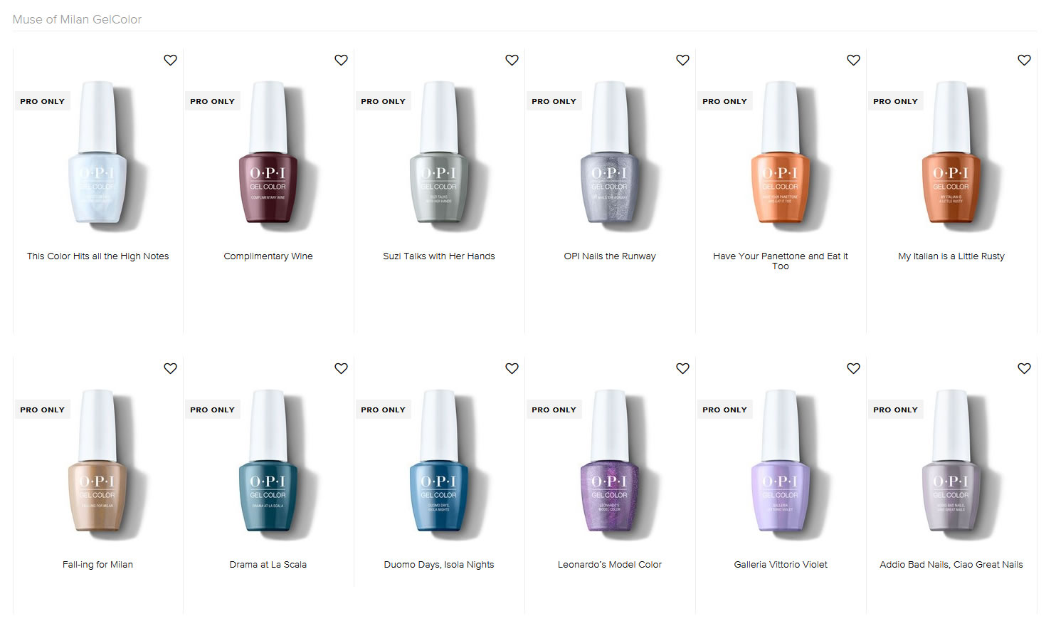 Opi Gel Color Milan  Collection