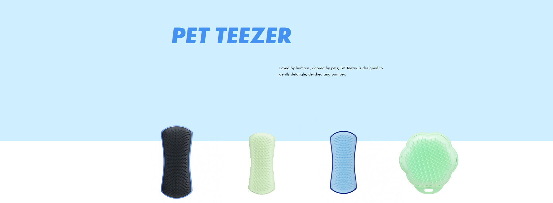 Pet Teezer Deshedding Blue/Light Blue Small Brush (for Dogs)